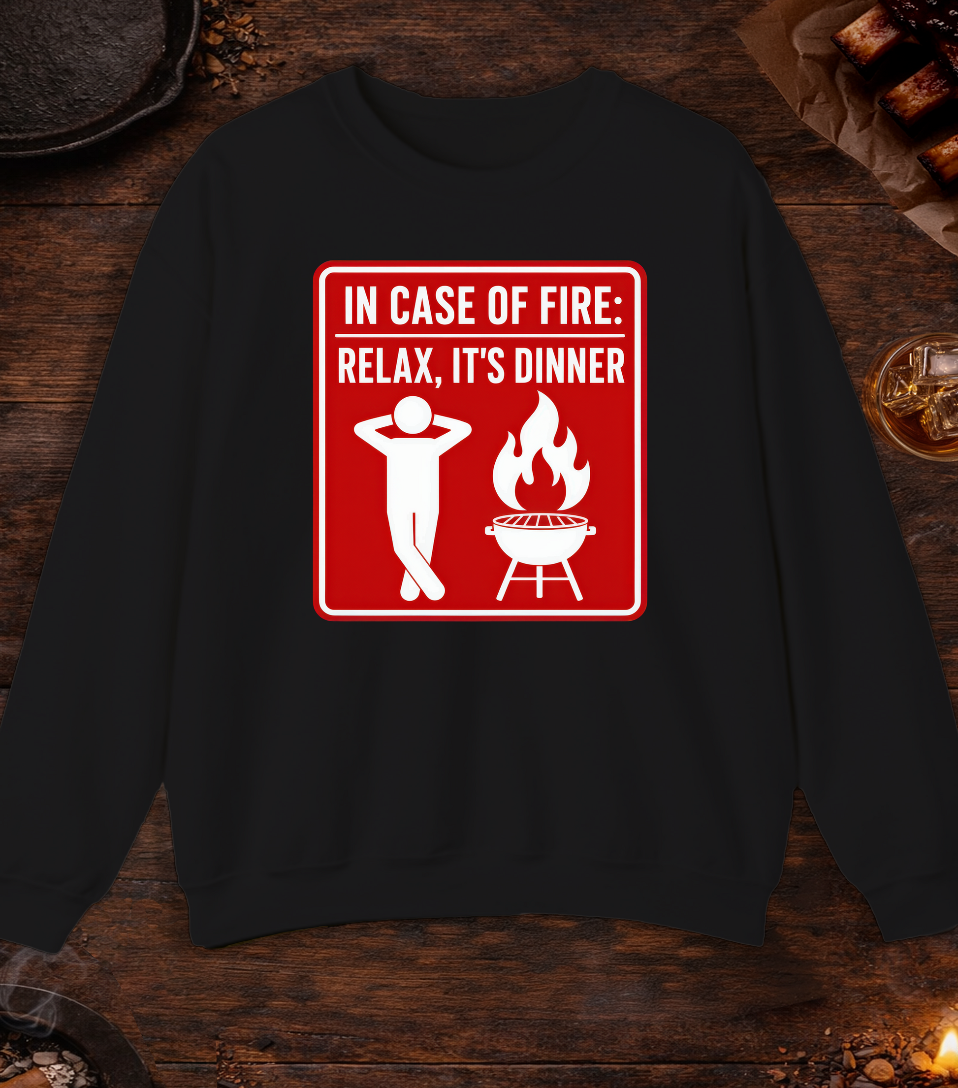 In Case of Fire Crewneck - Black