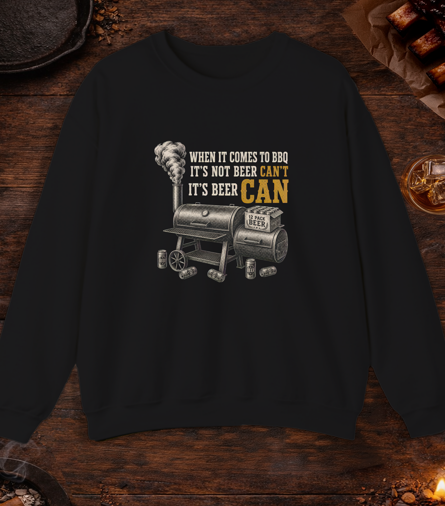 Beer Can Crewneck - Black