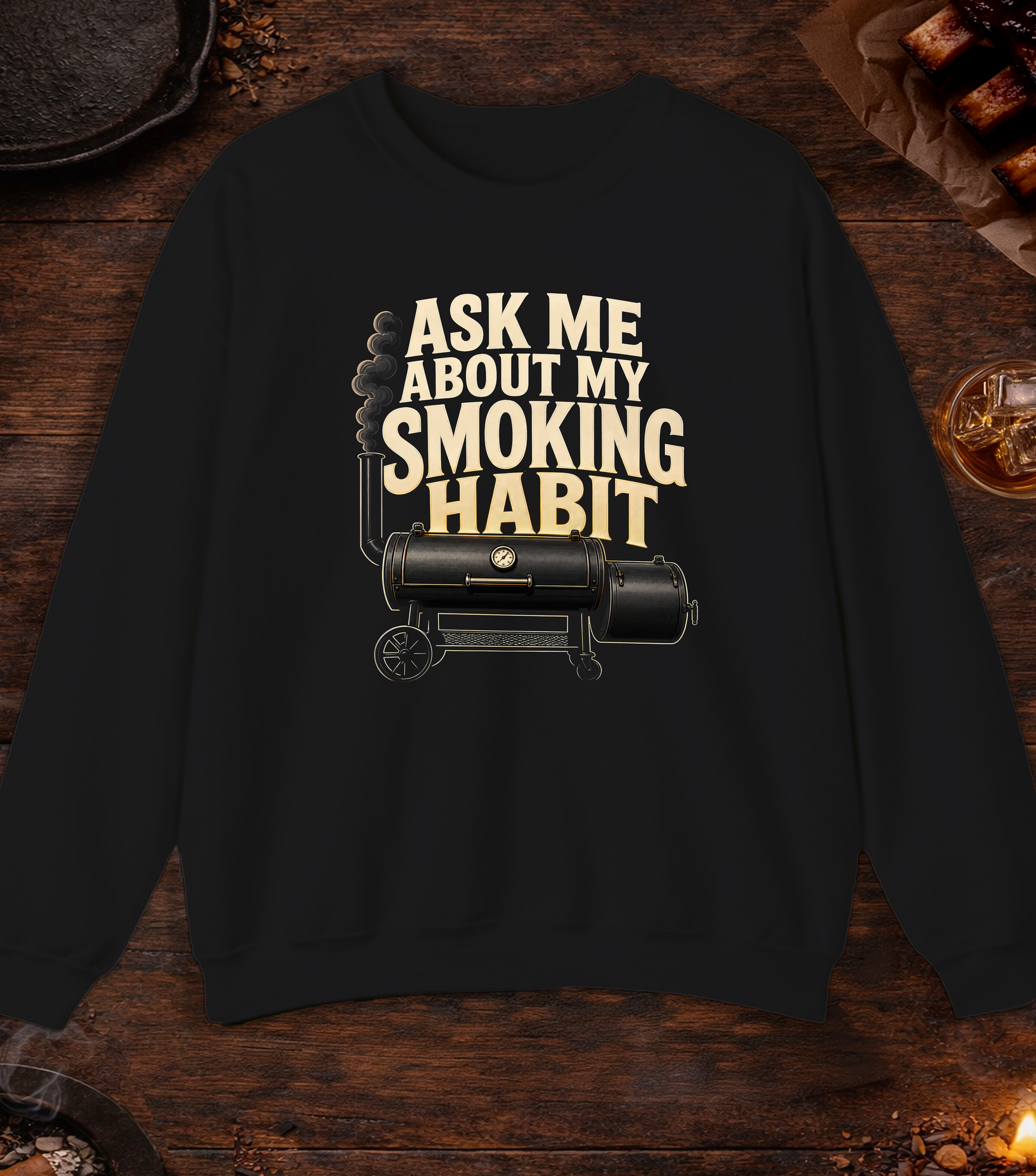 Smoking Habit Crewneck - Black