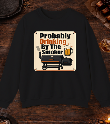 Drinking By Smoker Crewneck - Black