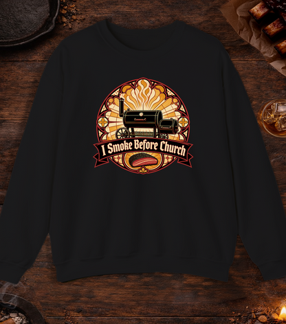Smoke Before Church Crewneck - Black