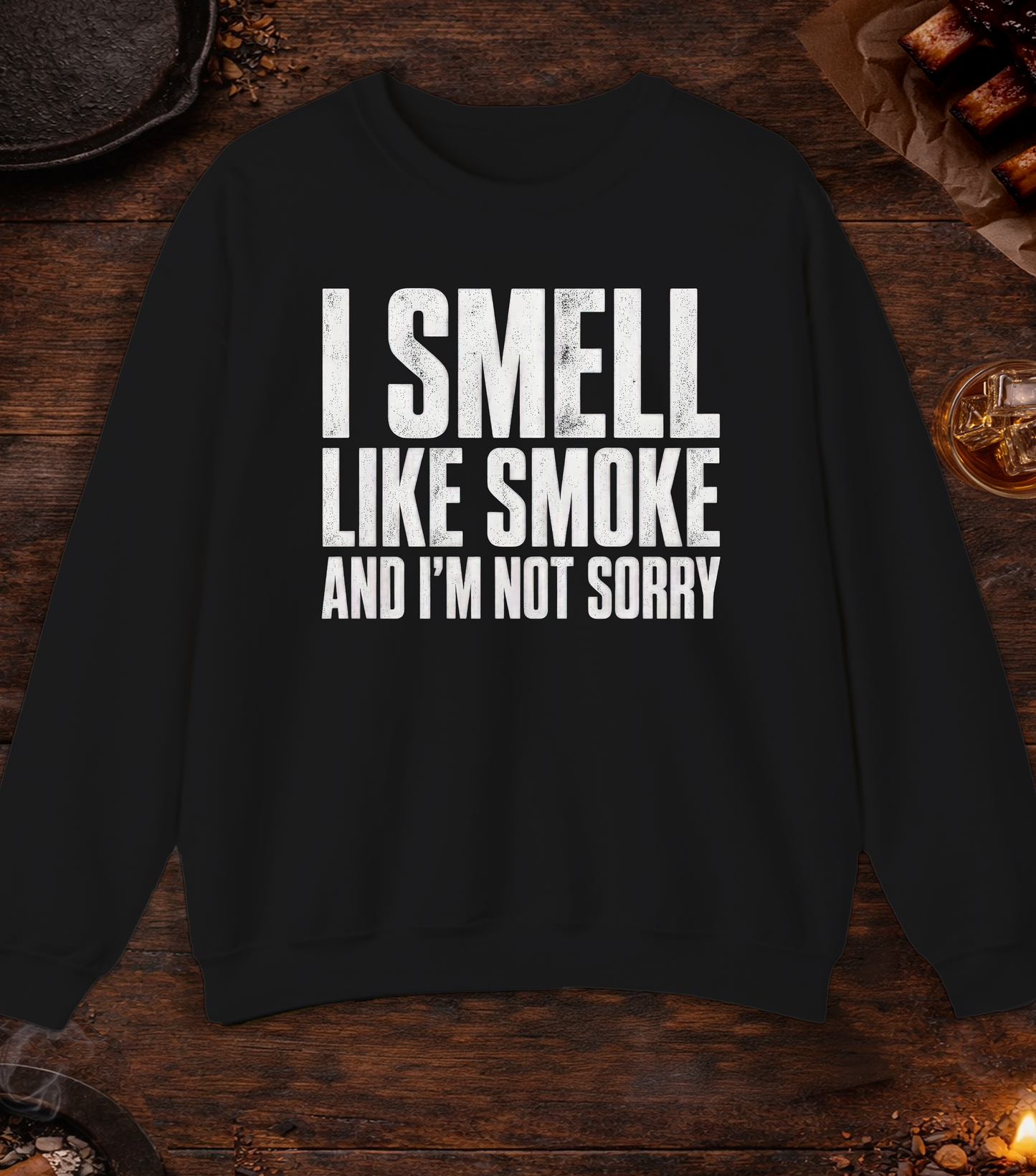 I Smell Like Smoke Crewneck - Black