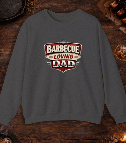 BBQ Loving Dad Crewneck - Dark Heather