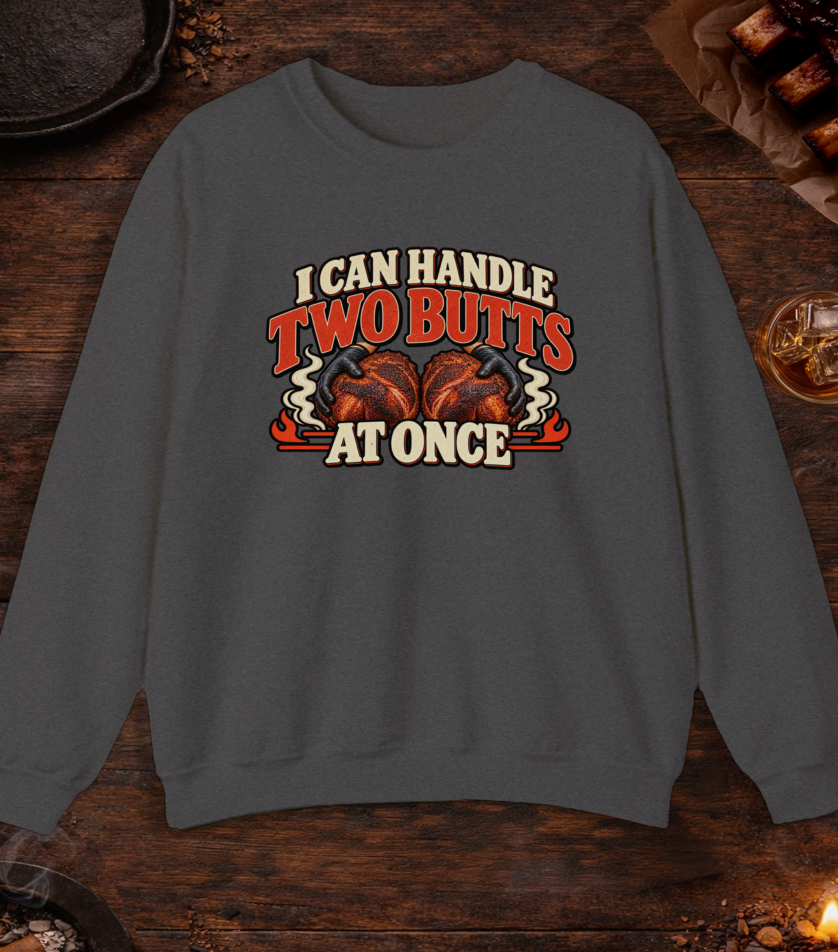 Handle Butts Crewneck - Dark Heather