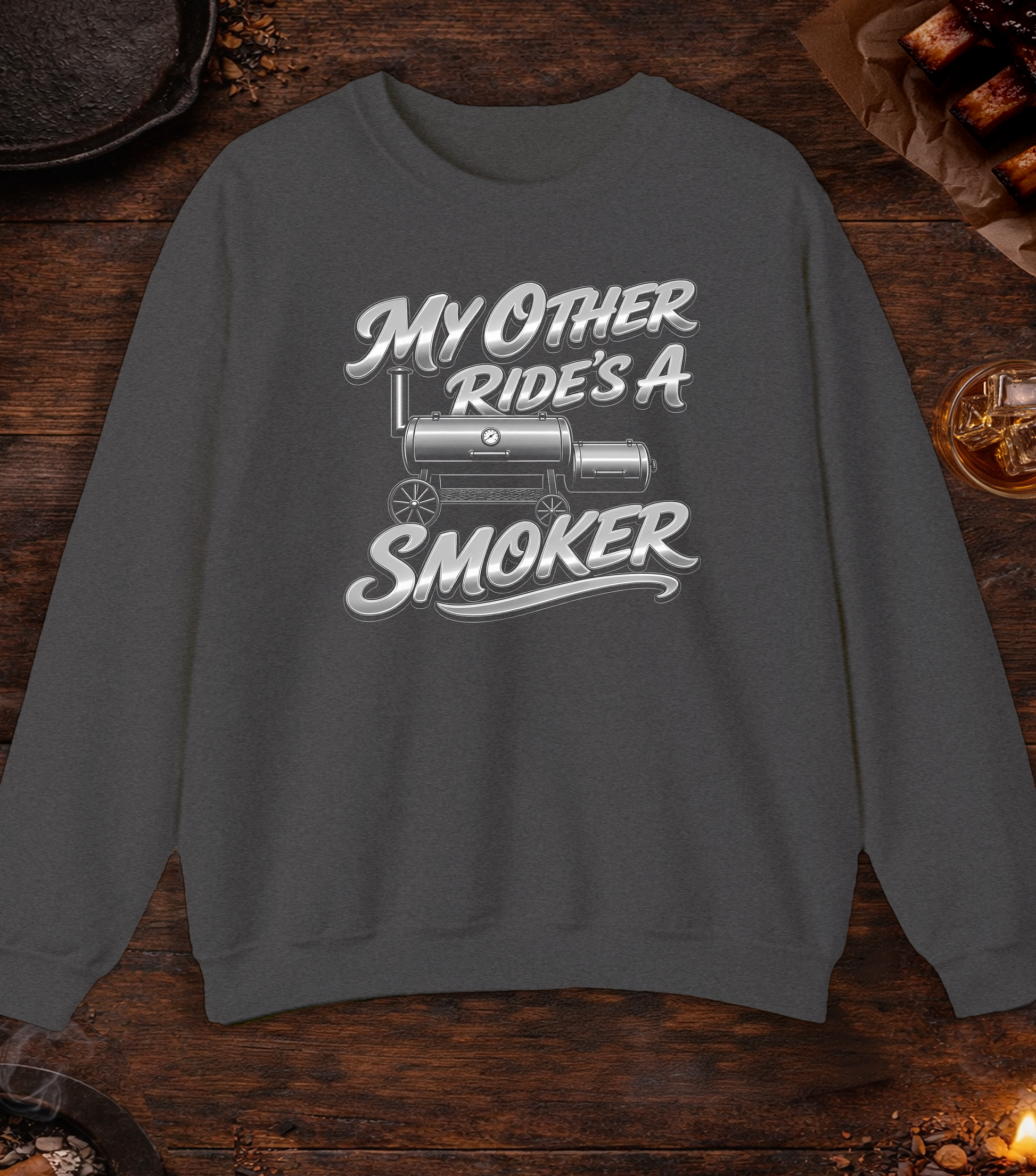 My Other Rides a Smoker Crewneck - Dark Heather