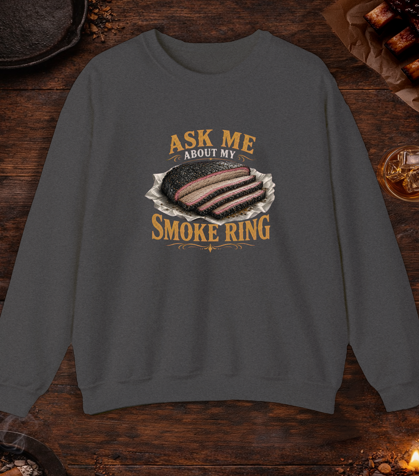 Ask About Smoke Ring Crewneck - Dark Heather