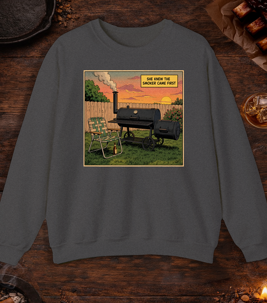 Smoker Came First Crewneck - Dark Heather