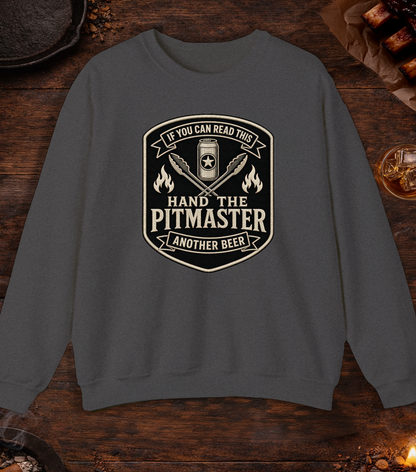 If You Can Read This, Hand the Pitmaster a Beer Crewneck - Dark Heather
