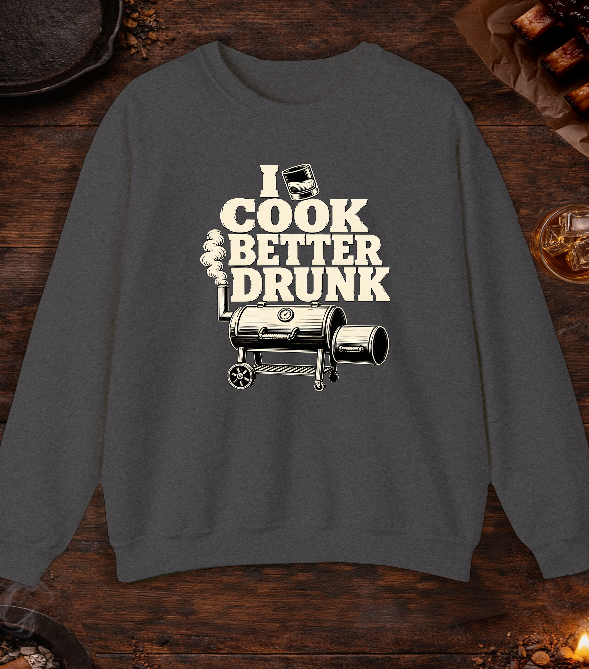 Cook Better Drunk Crewneck - Dark Heather