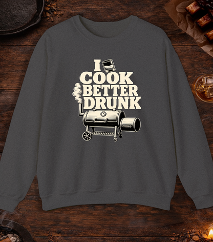 Cook Better Drunk Crewneck - Dark Heather