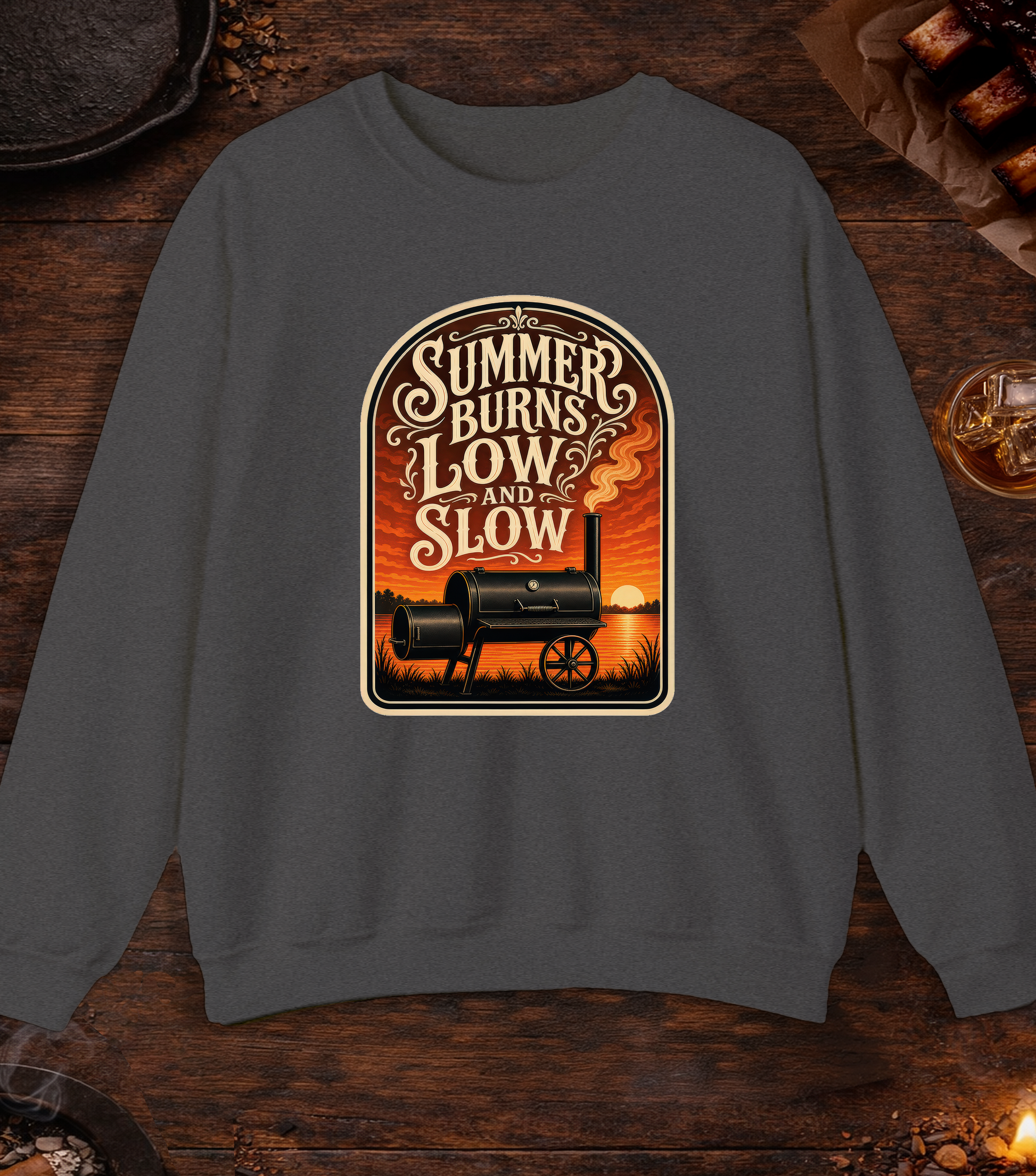 Summer Burns Low Slow Crewneck - Dark Heather