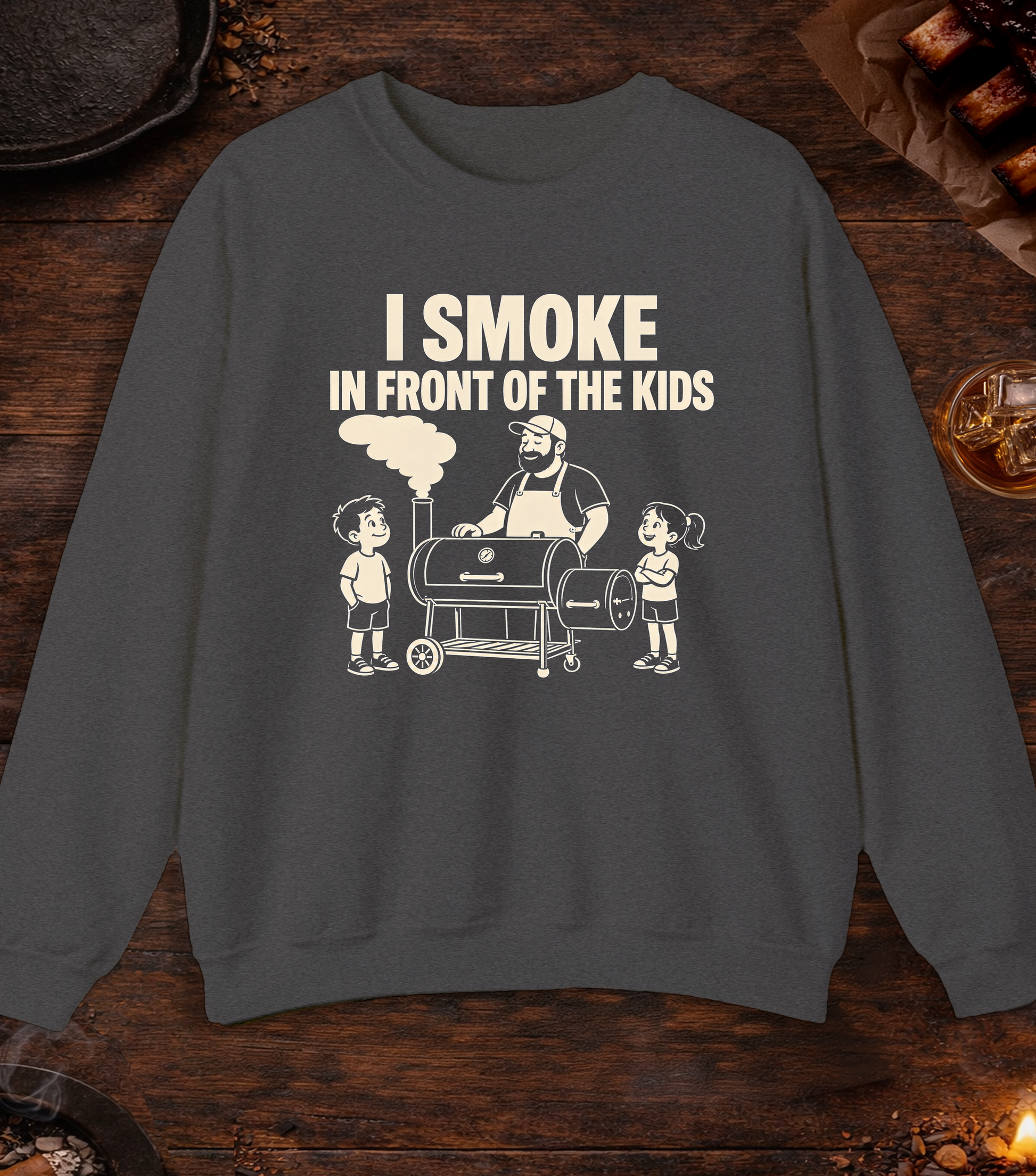 Smoke Kids Crewneck - Dark Heather
