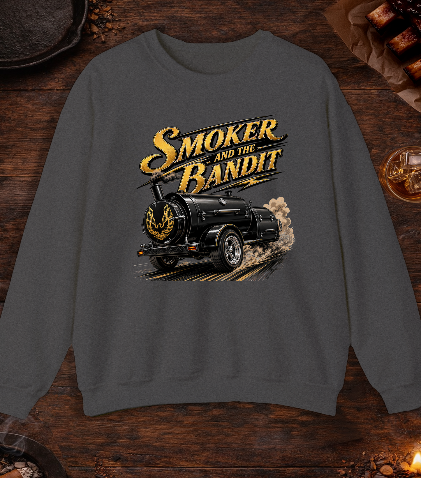 Smoker And Bandit Crewneck - Dark Heather