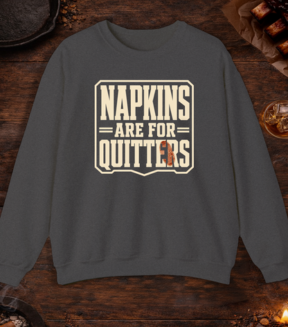Napkins for Quitters Crewneck - Dark Heather