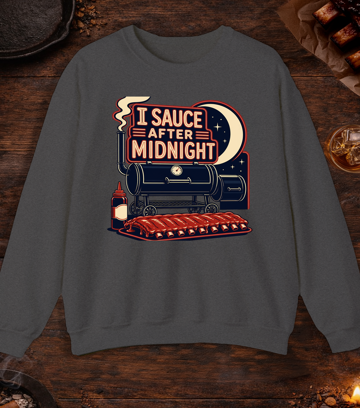 Sauce After Midnight Crewneck - Dark Heather