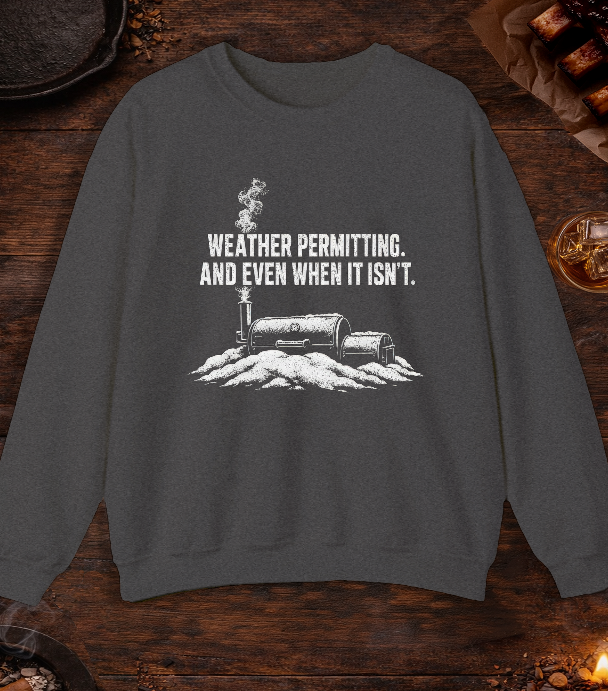 Weather Permitting Crewneck - Dark Heather