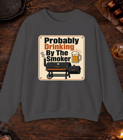 Drinking By Smoker Crewneck - Dark Heather