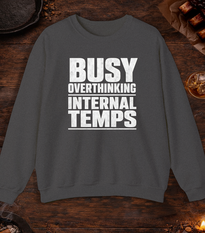 Busy Overthinking Crewneck - Dark Heather