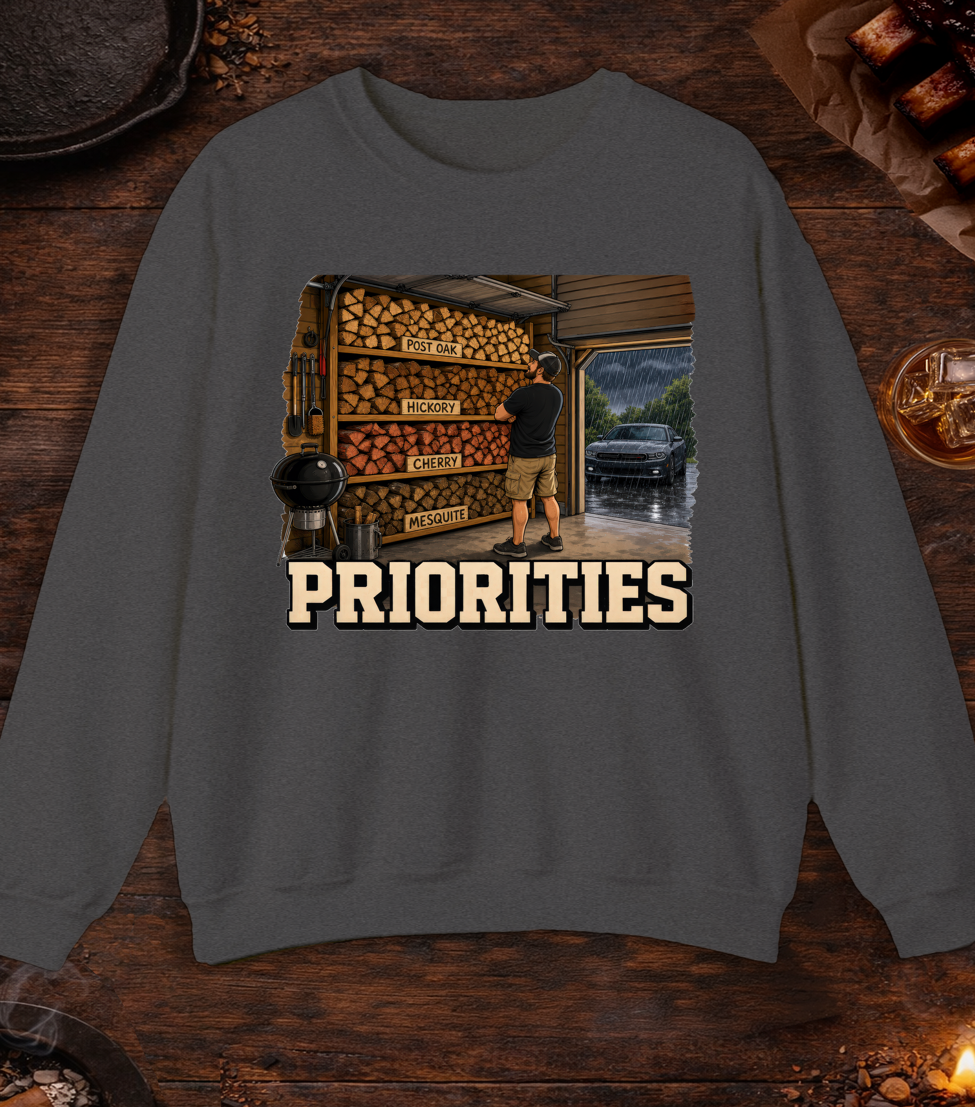 Priorities Crewneck - Dark Heather