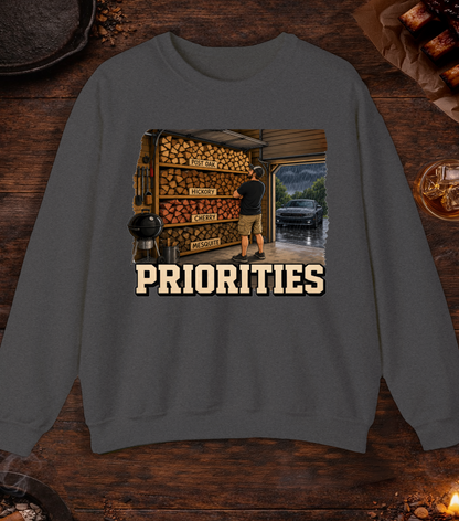Priorities Crewneck - Dark Heather