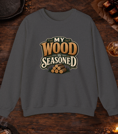 Wood Is Seasoned Crewneck - Dark Heather