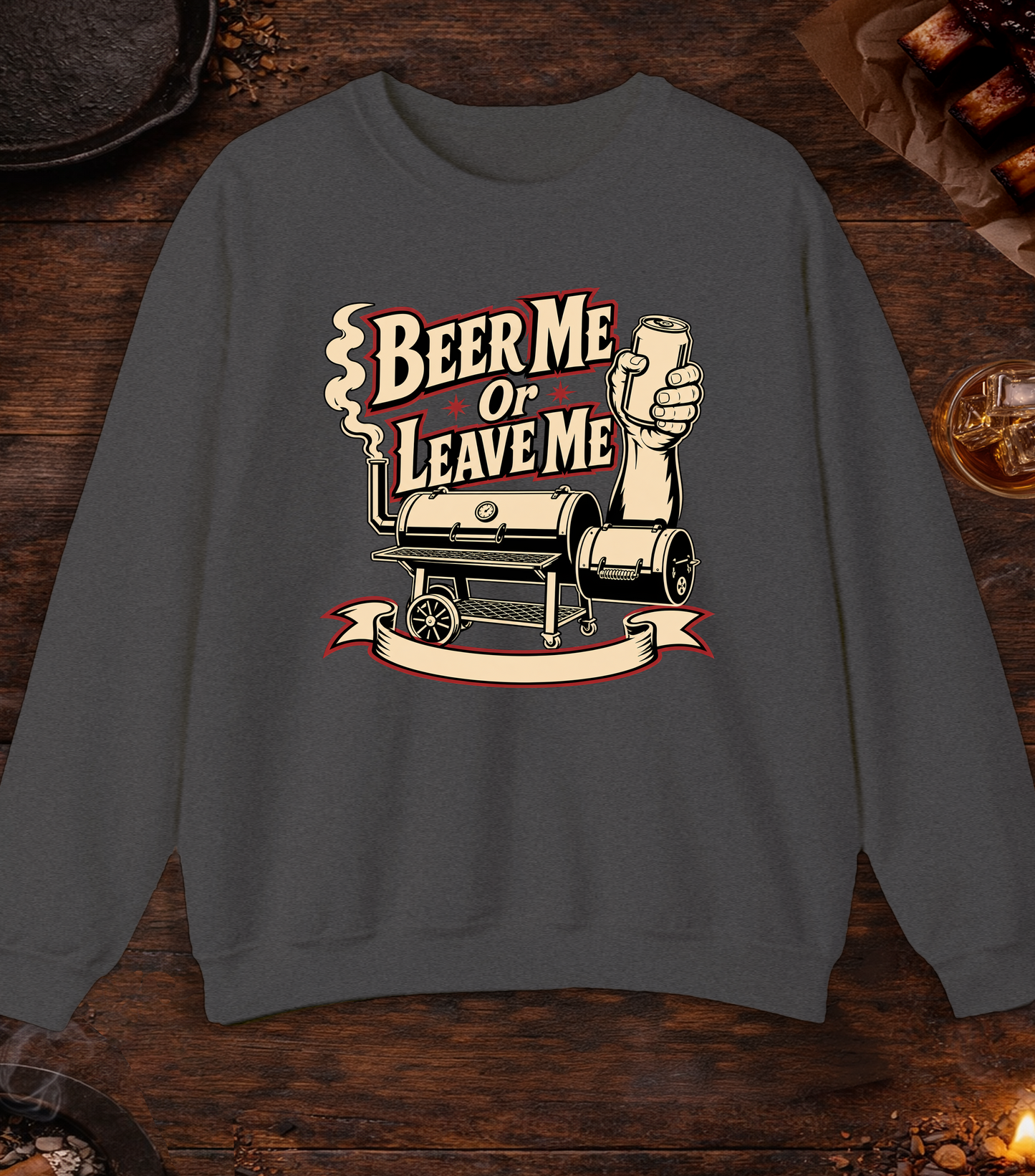 Beer Me Crewneck - Dark Heather