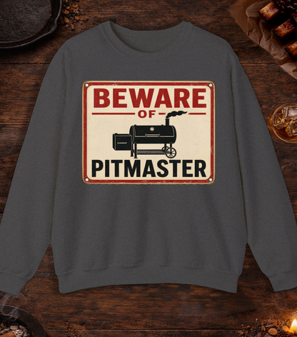 Beware of Pitmaster Crewneck - Dark Heather