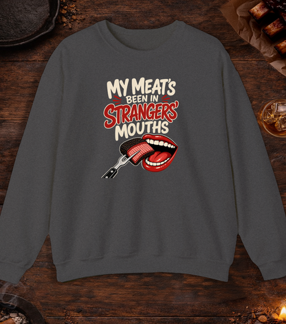 Meat in Strangers Mouths Crewneck - Dark Heather