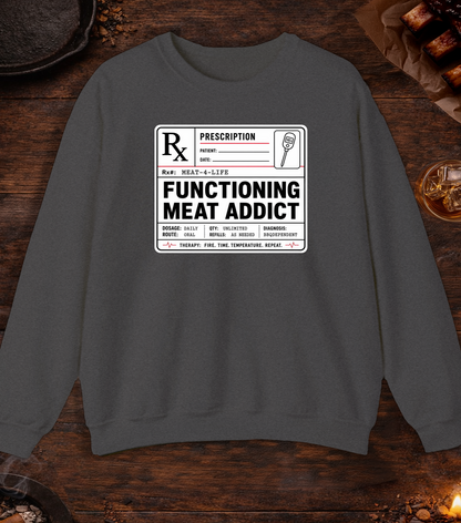 Functioning Meat Addict Crewneck - Dark Heather