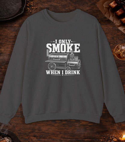 Smoke When I Drink Crewneck - Dark Heather