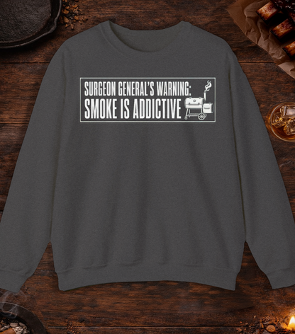 Surgeon General's Warning: Smoke Is Addictive Crewneck - Dark Heather
