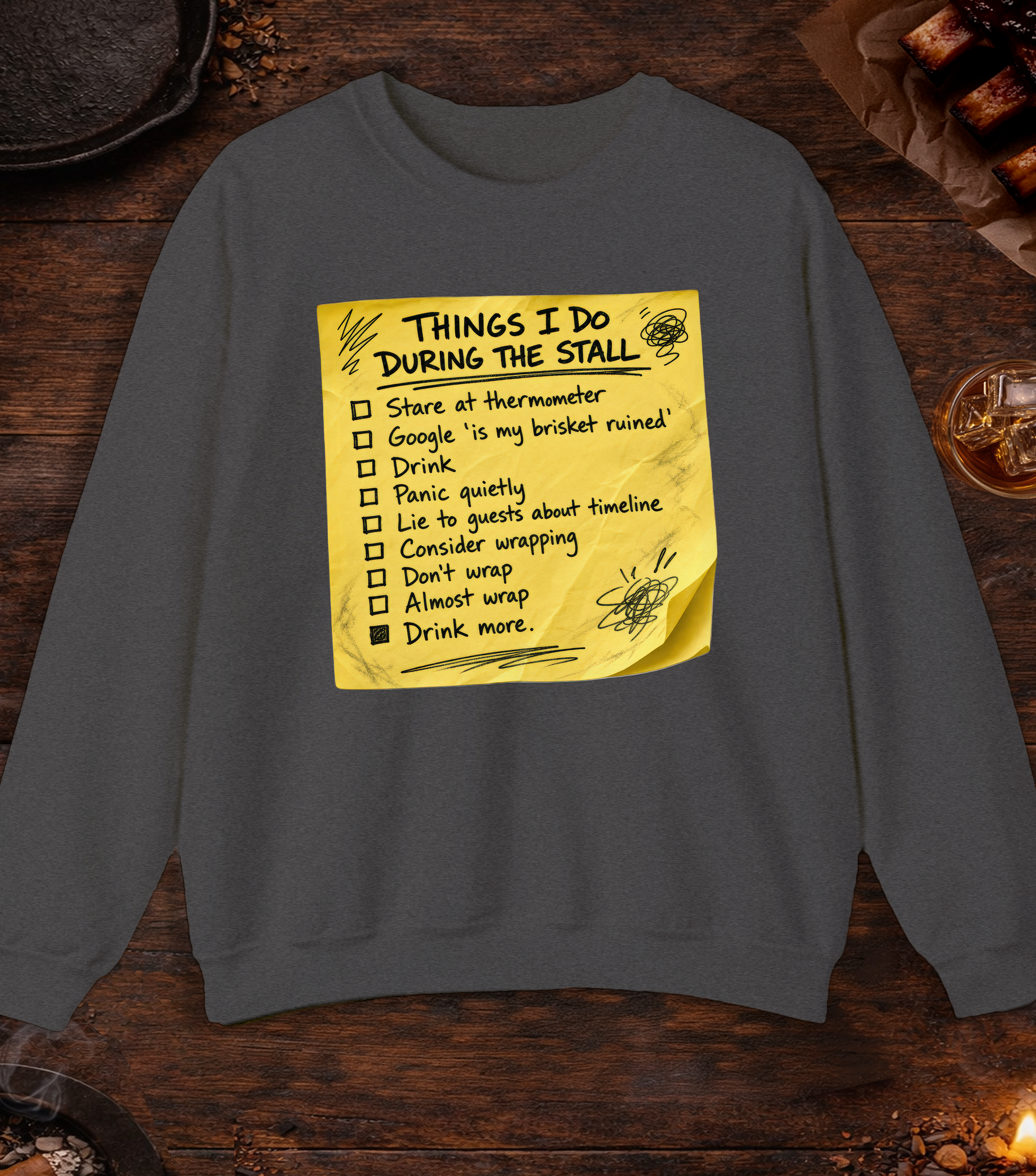 Things I Do During Stall Crewneck - Dark Heather