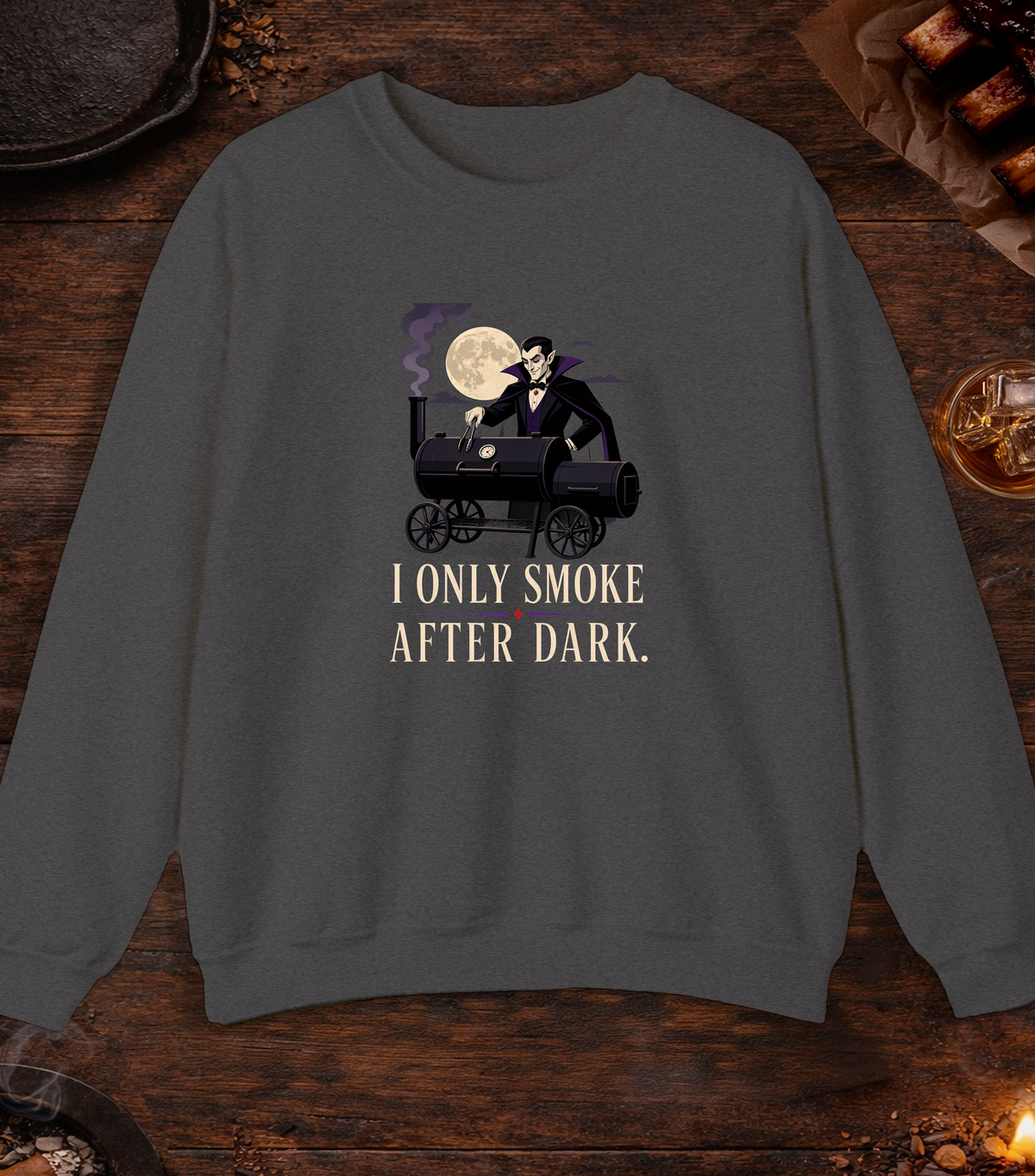 Smoke After Dark Crewneck - Dark Heather