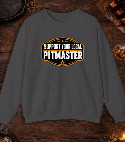 Support Your Pitmaster Crewneck - Dark Heather