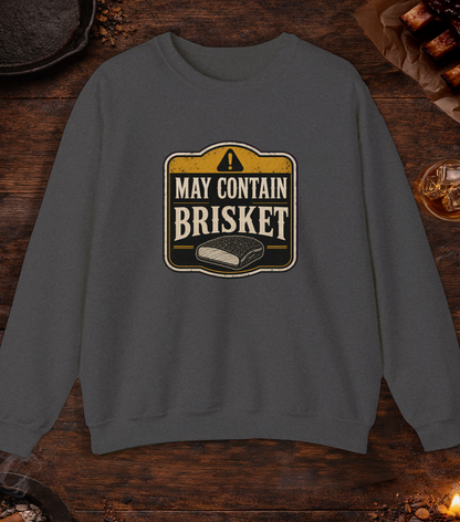 May Contain Brisket Crewneck - Dark Heather