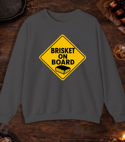 Brisket on Board Crewneck - Dark Heather