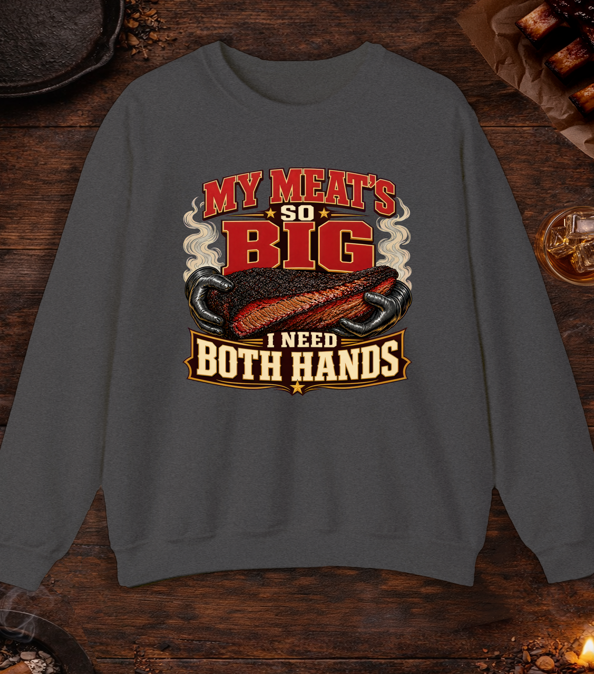 Meats So Big Crewneck - Dark Heather