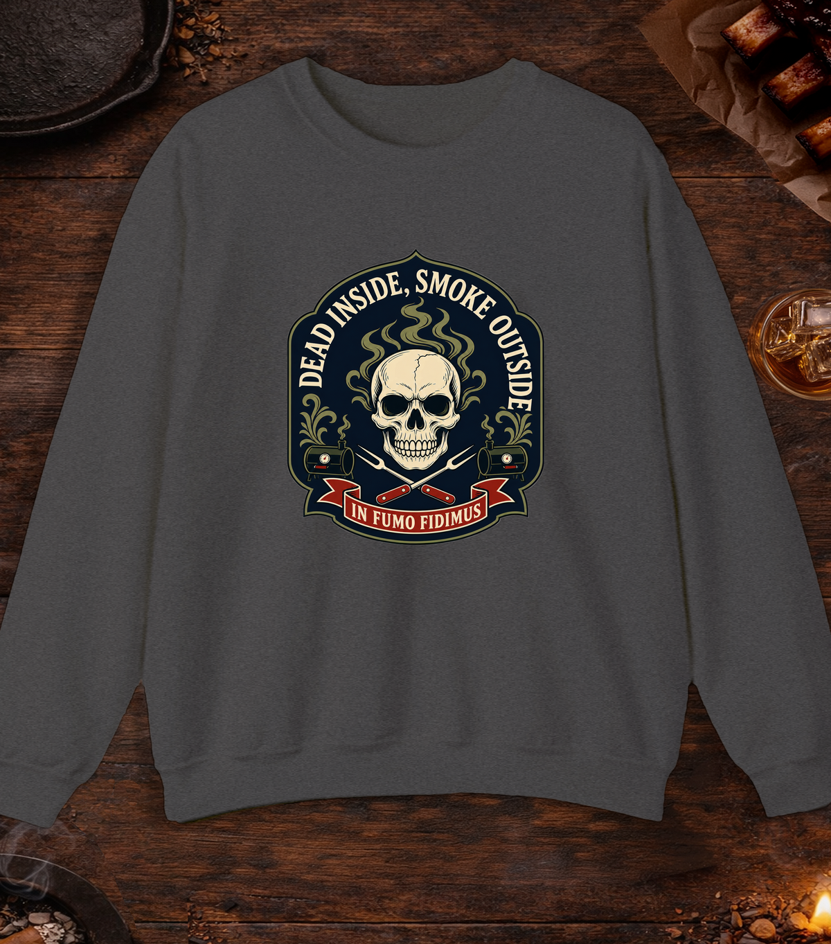 Dead Inside Crewneck - Dark Heather