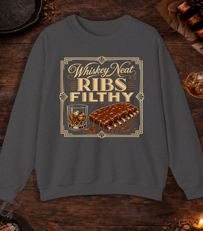 Ribs Filthy Crewneck - Dark Heather