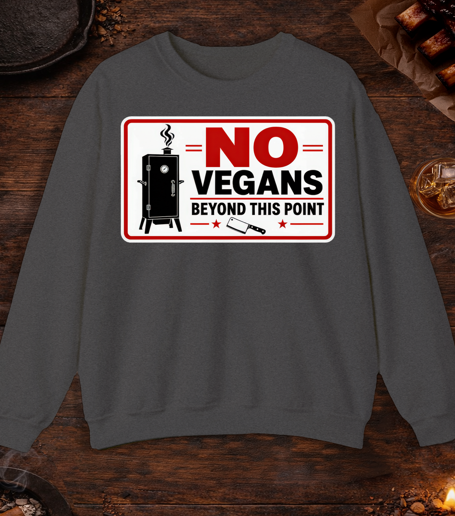 No Vegans Crewneck - Dark Heather