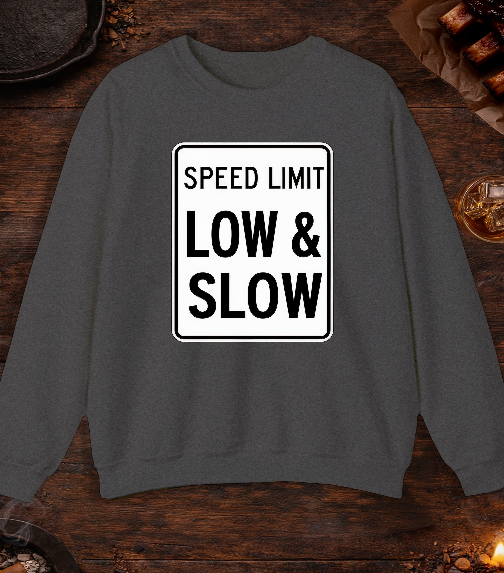Speed Limit Low Slow Crewneck - Dark Heather