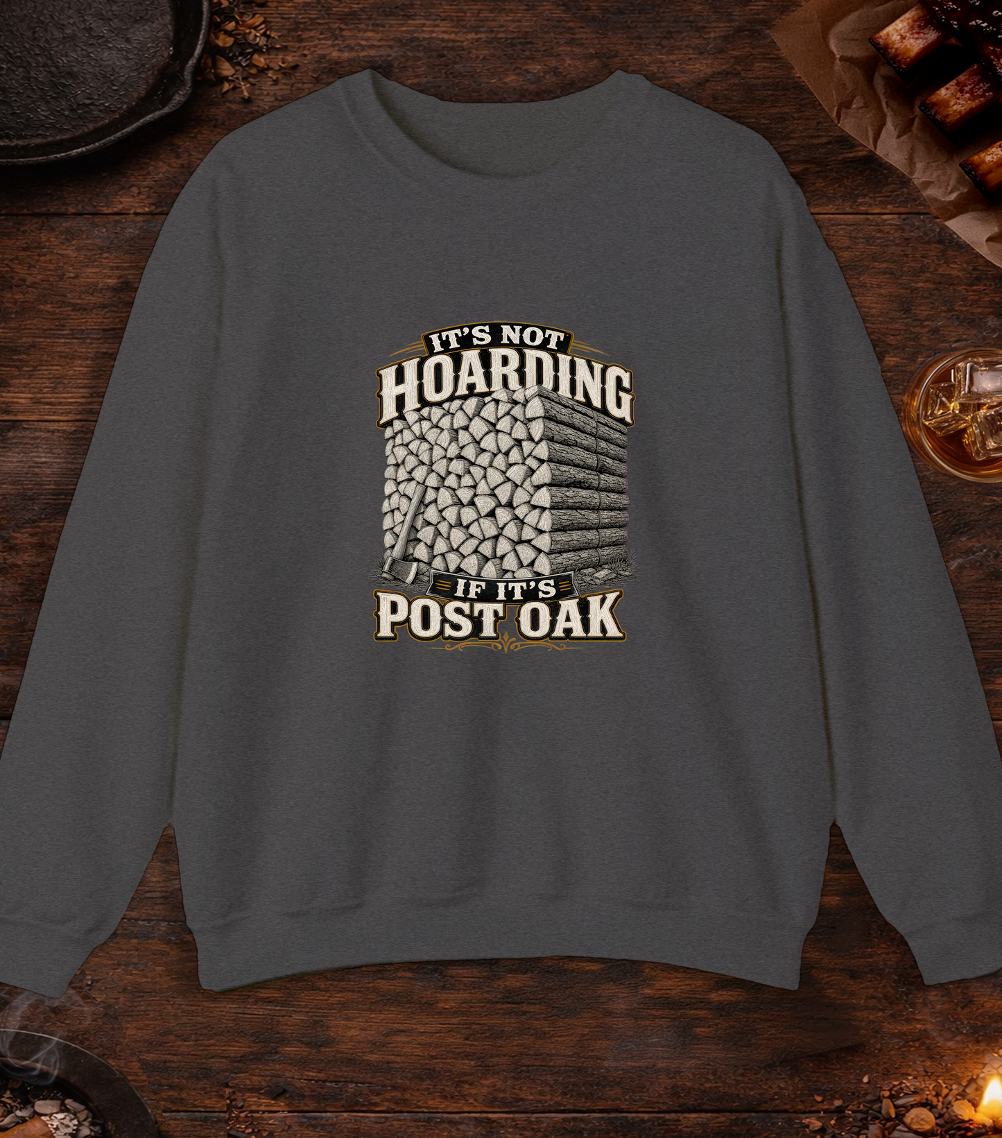 Not Hoarding Post Oak Crewneck - Dark Heather