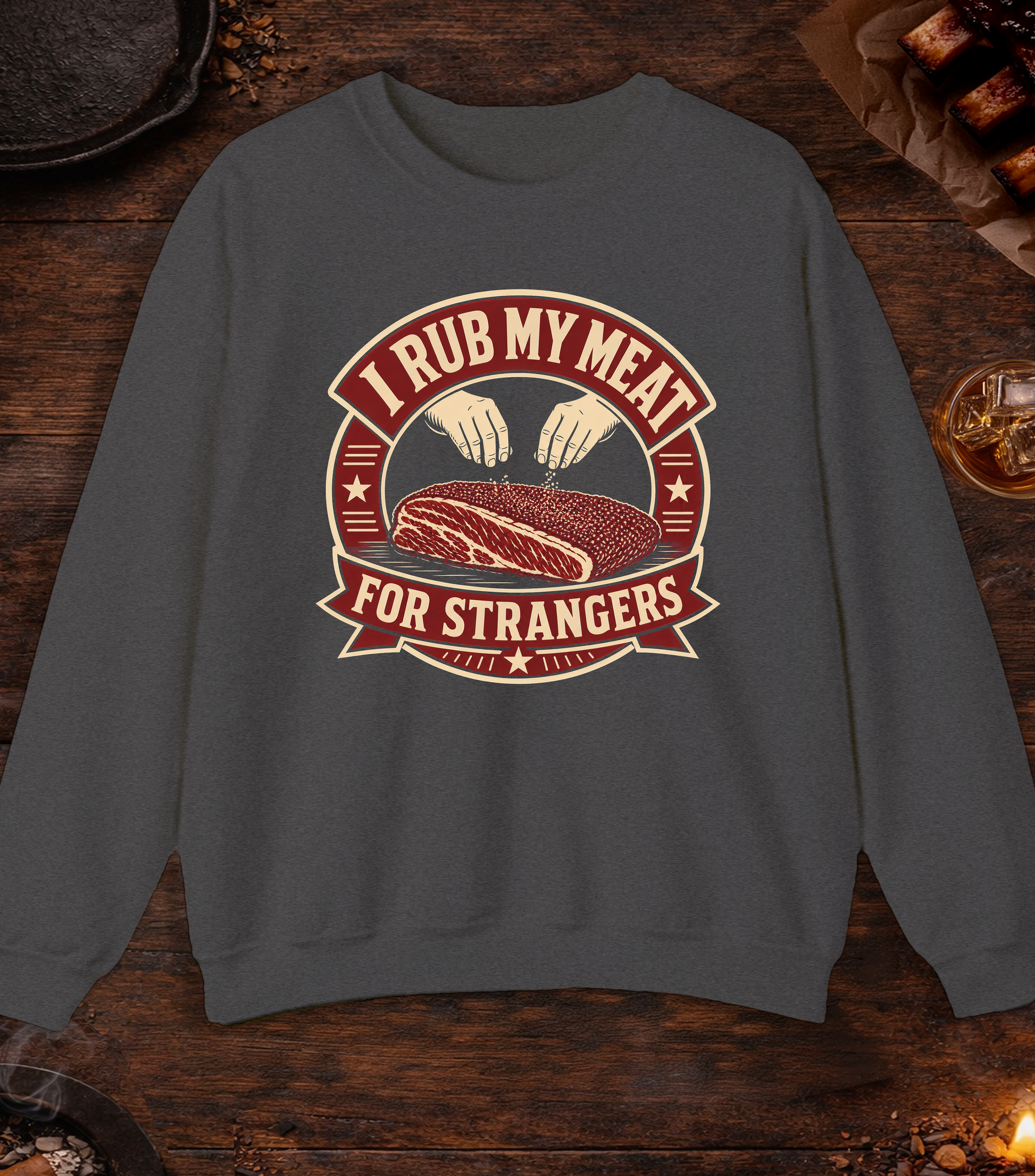 Rub For Strangers Crewneck - Dark Heather