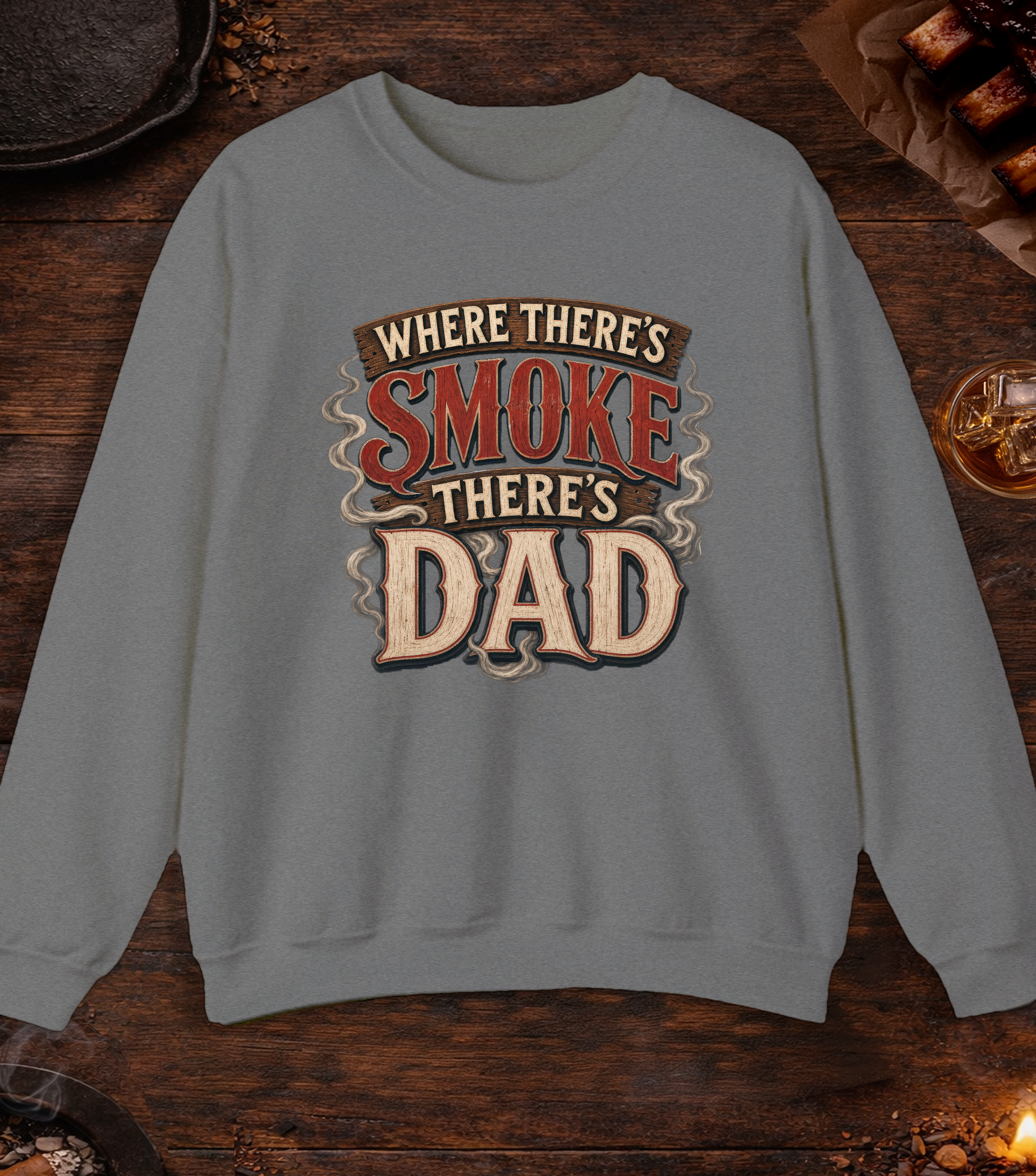 Where There's Smoke Crewneck - Graphite Heather