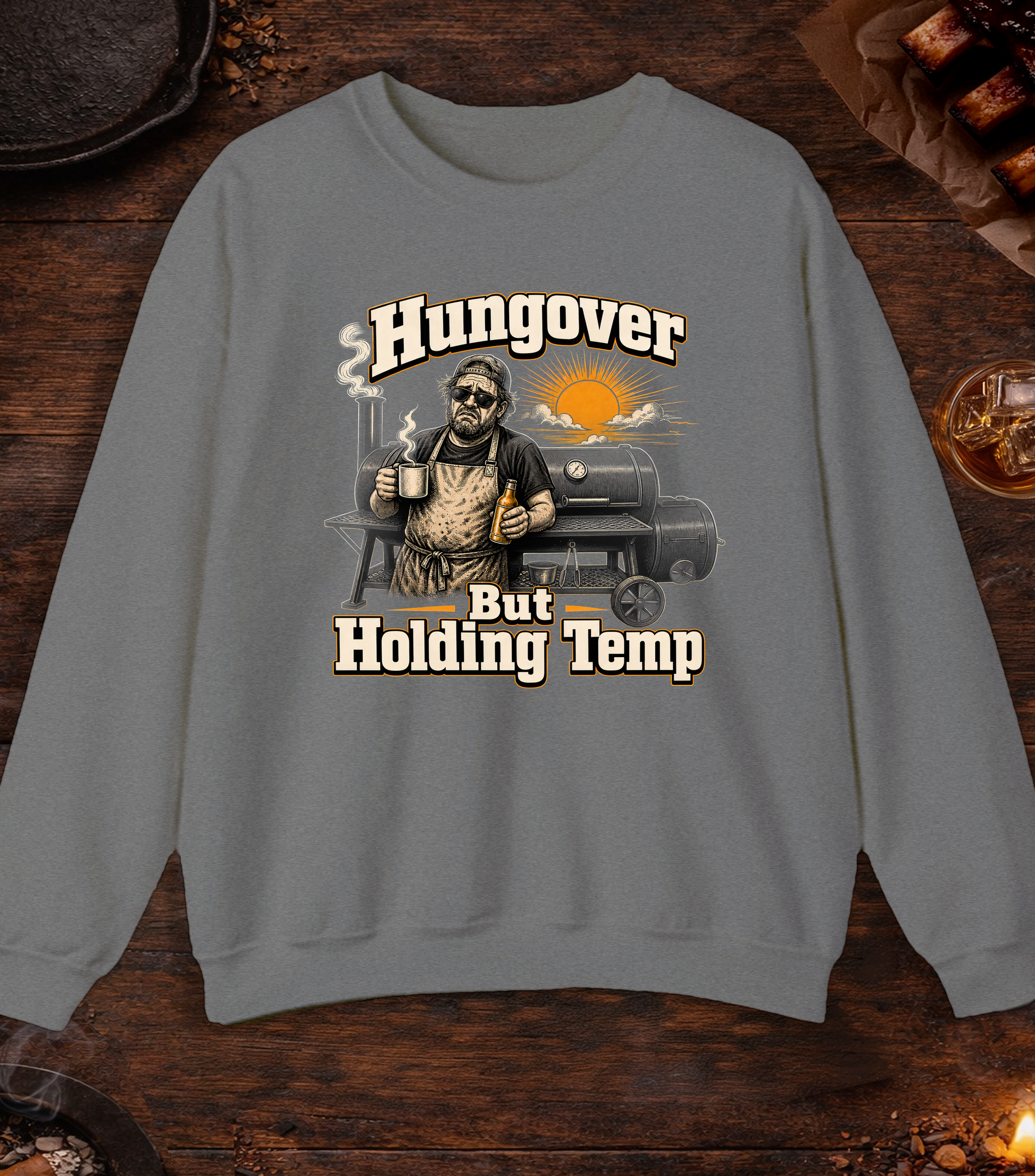 Hungover Holding Temp Crewneck - Graphite Heather