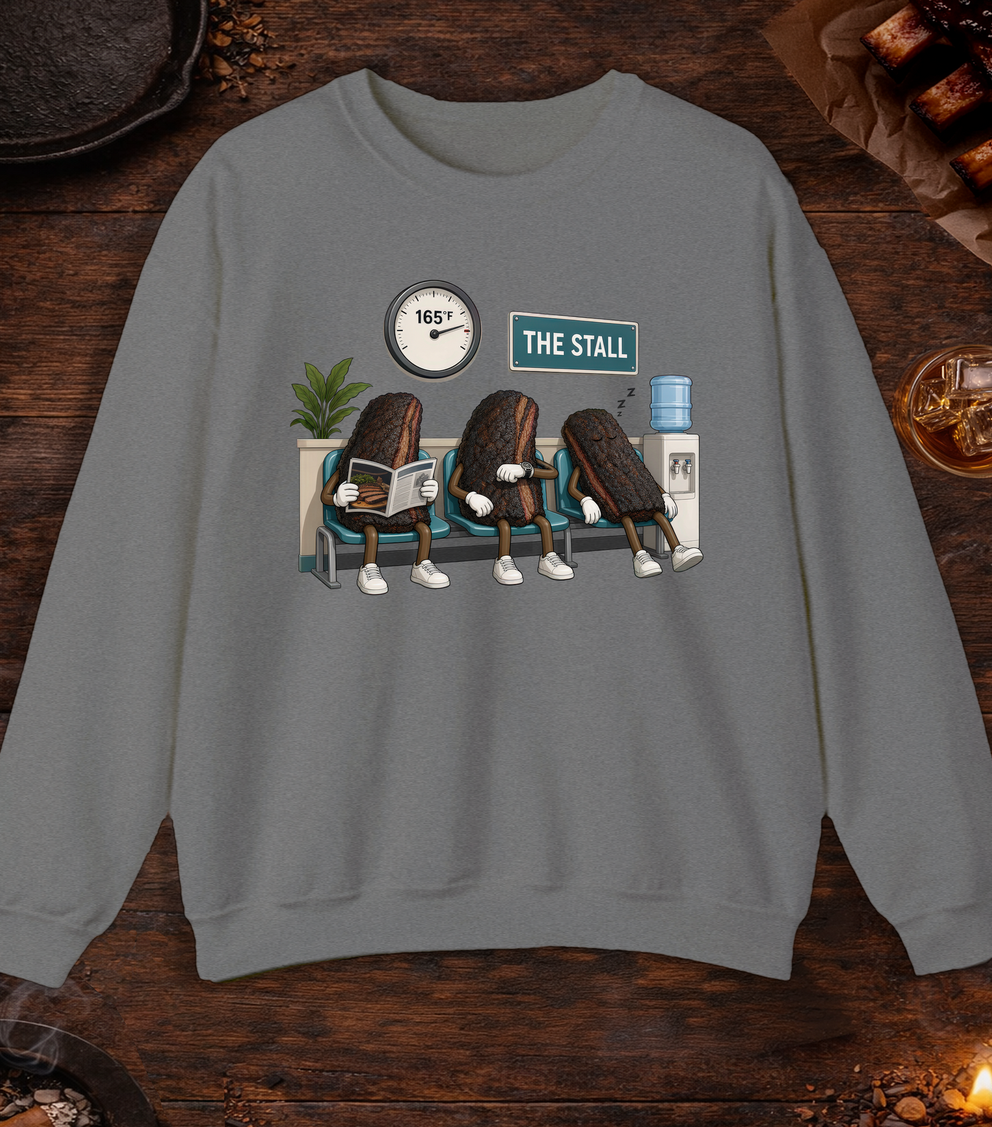 Stall Waiting Room Crewneck - Graphite Heather