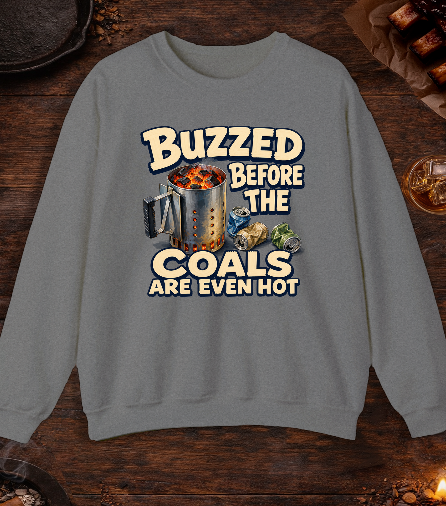 Buzzed Before Crewneck - Graphite Heather
