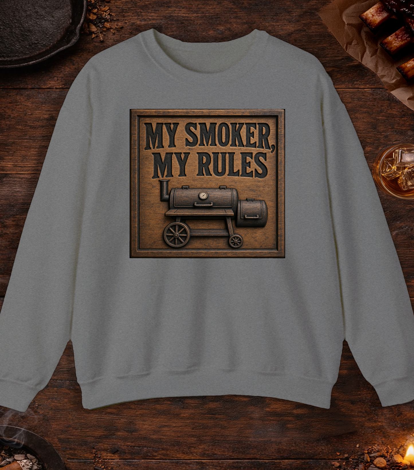 My Smoker My Rules Crewneck - Graphite Heather