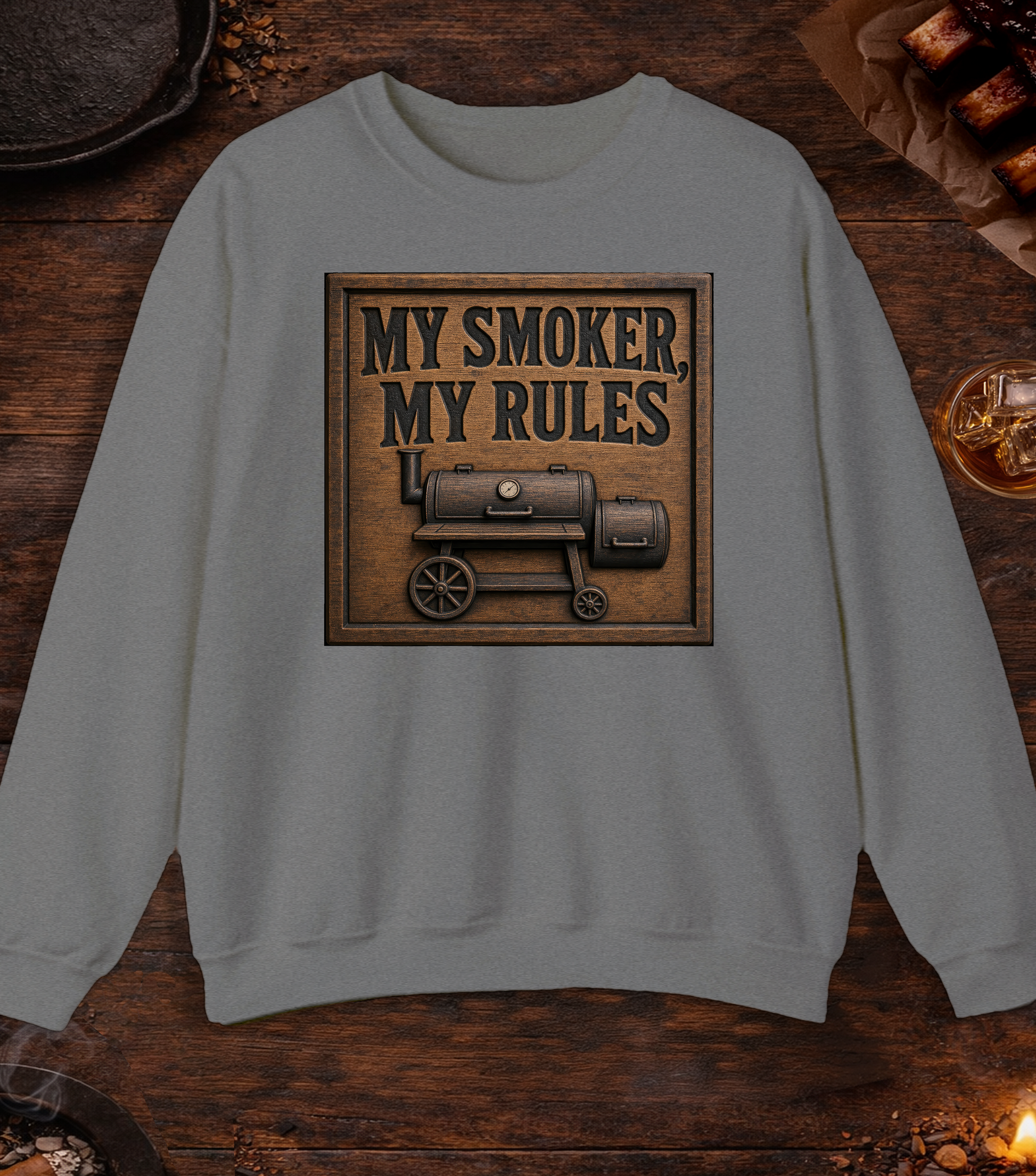 My Smoker My Rules Crewneck - Graphite Heather