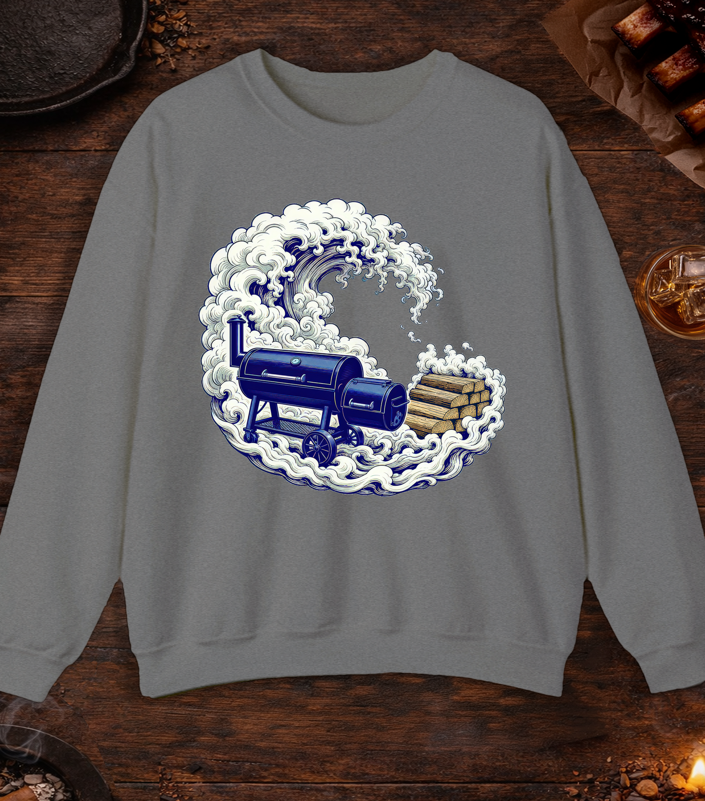 Smoke Wave Crewneck - Graphite Heather